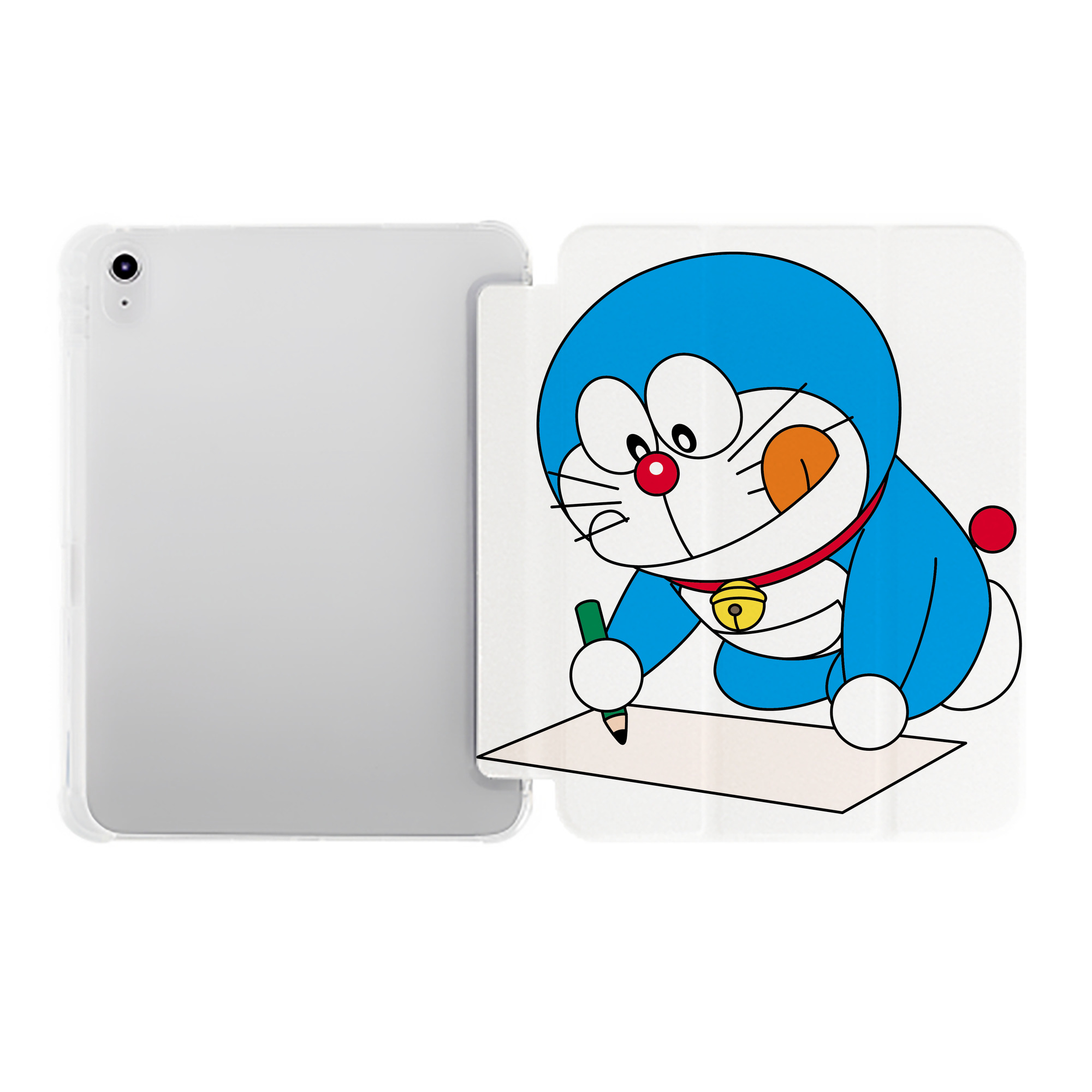 （画像用） ドラえもん Doraemon IPad ケース ペン収納付き 三つ折りスタンド PUレザー×シリコン 対応機種9.5/10.5/10.9インチ